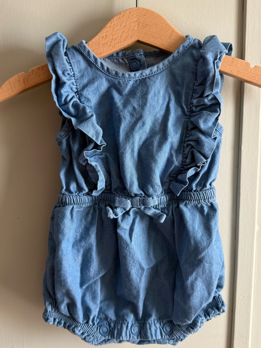 Janie and Jack Denim-Blue Ruffle Romper